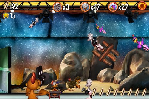 Gameplay screenshots of the Crazy chicken: Director's cut for iPad, iPhone or iPod.
