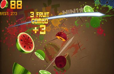 Gameplay screenshots of the Fruit Ninja for iPad, iPhone or iPod.