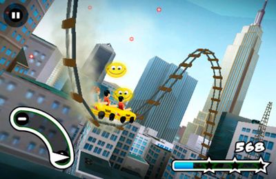 Gameplay screenshots of the New York 3D Rollercoaster Rush for iPad, iPhone or iPod.