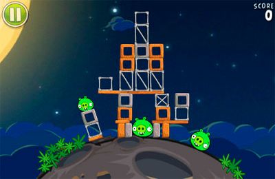 Gameplay screenshots of the Angry Birds Space for iPad, iPhone or iPod.